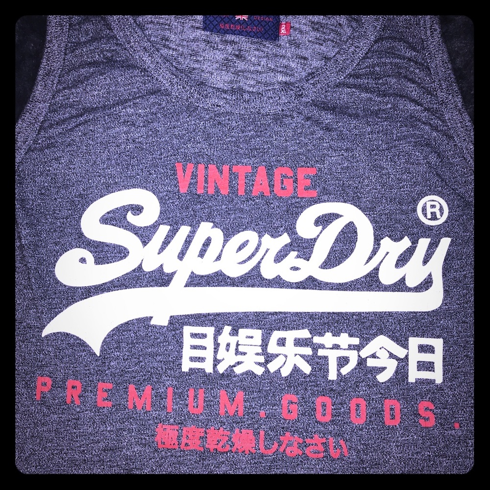 SUPERDRY MENS GREY TANK TOP (2XL)